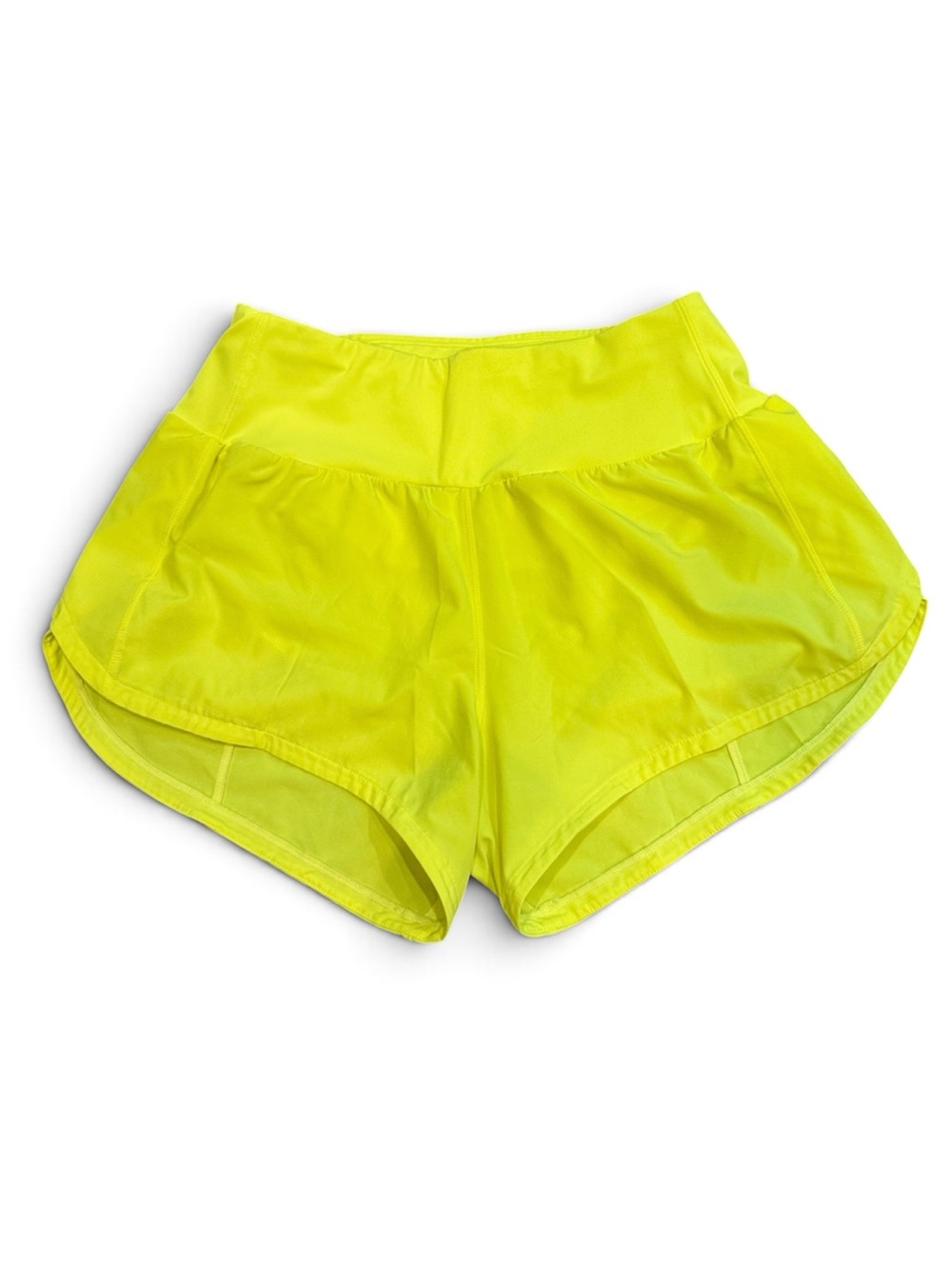 Mid-Rise Neon Yellow Performance Running Shorts